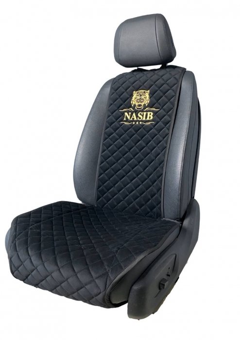 Накидки на сидения Передние накидки с вышивкой Nasib (Черный)